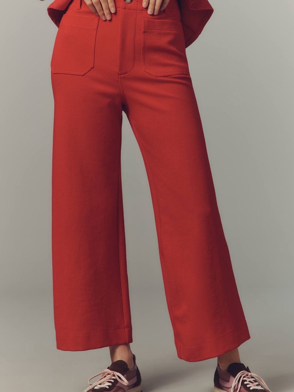 Anthropologie High-Rise Wide-Leg Pants in True Red
The Colette Knit Crop Pants